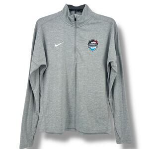 Nike U.S. Paralympic Swimming Dry Element 1/2 Zip Shirt Womens Sz M Heather Gray
